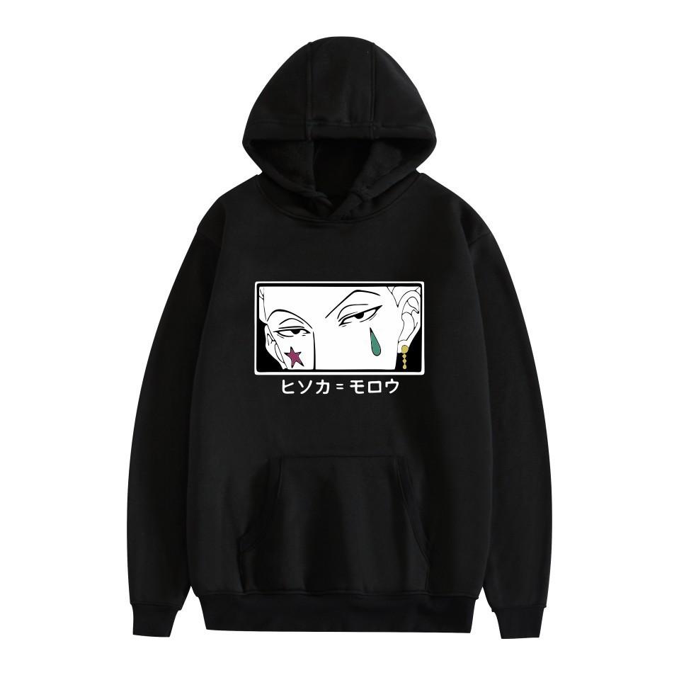 Anime Letter Print Hooded Autumn And Winter Sweater