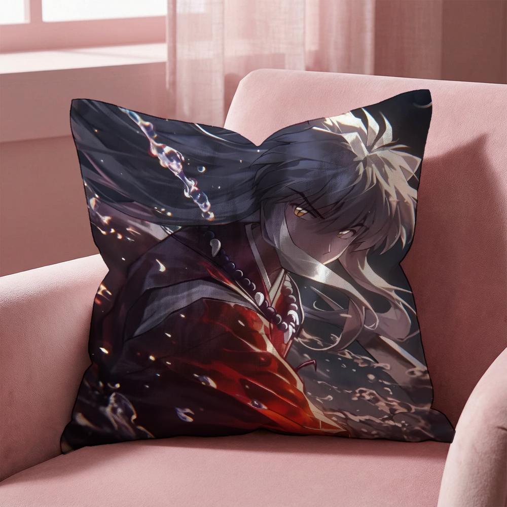 Anime classic I-Inuyasha Cushion Cover Multi-Scene Pillow Cover for Home & Car - Reversible, Soft & Durable for Daily Use