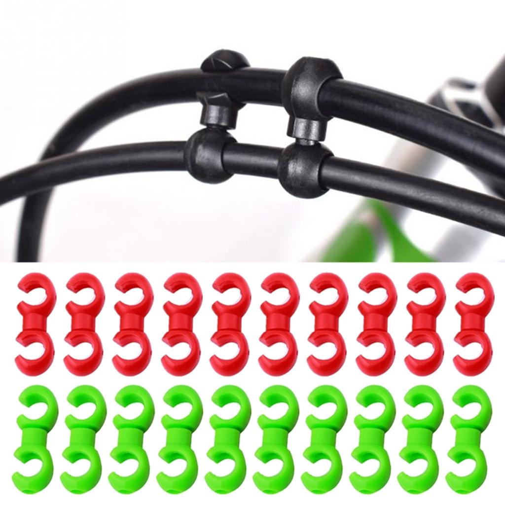 20 Pcs Plastic Bike Brake Cable Clips Bike Cable Clasps S-Style Lines Clips Bike Cable Clasps Cycling Accessories