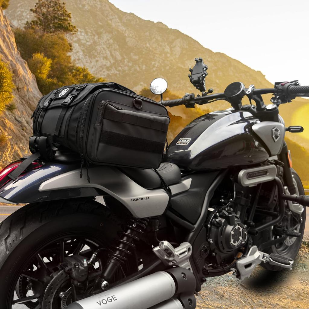 Vancroser Touring Bag for Motorcycles Seat Bag with Expandable Function 16L S Size Motorcycle Bag Camping Touring Outdoor Storage CB400 Kawasaki