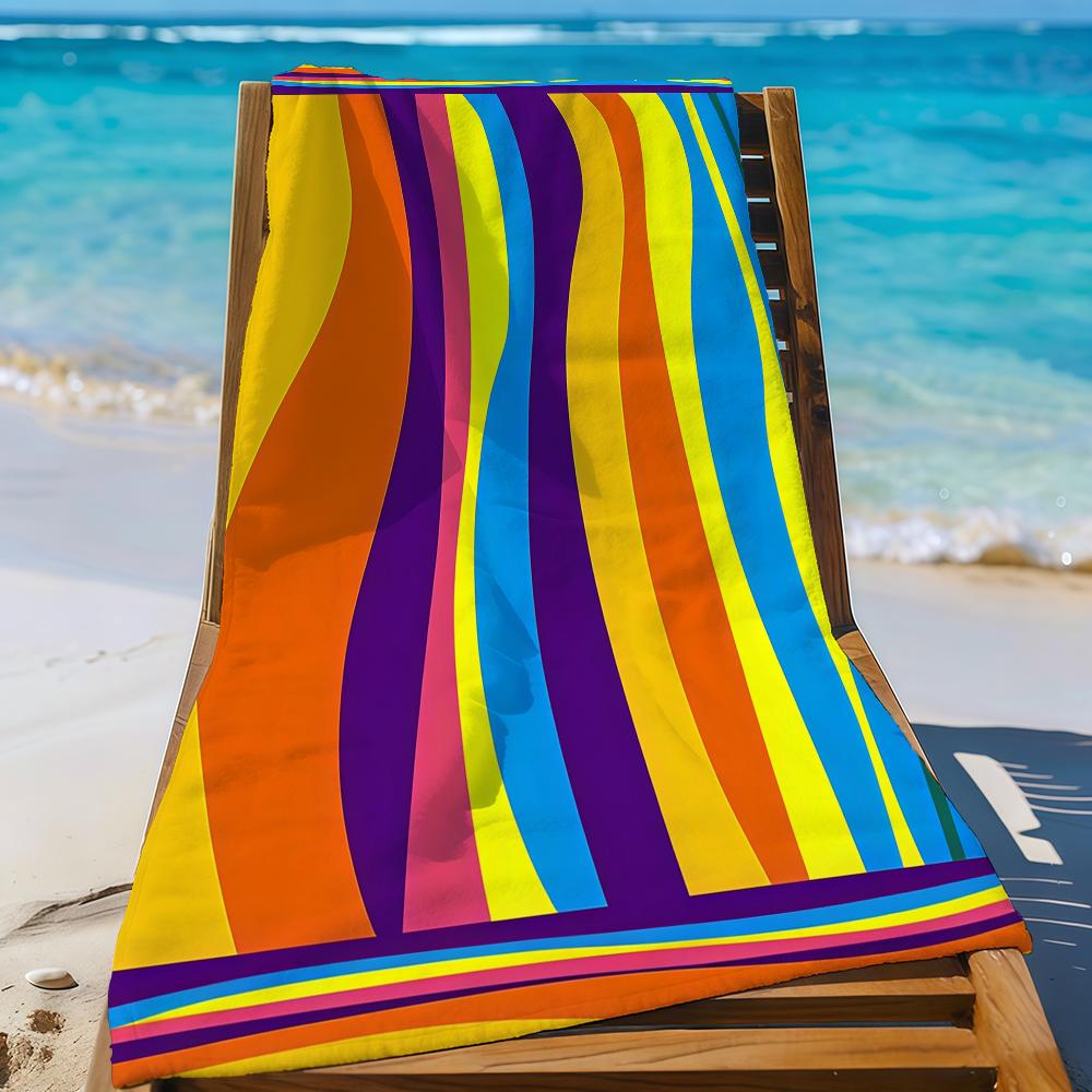 Colorful abstract stripes Art Towel Quick Drying Beach Towels Are Suitable For Swimming Pools Camping Yoga And The Gym