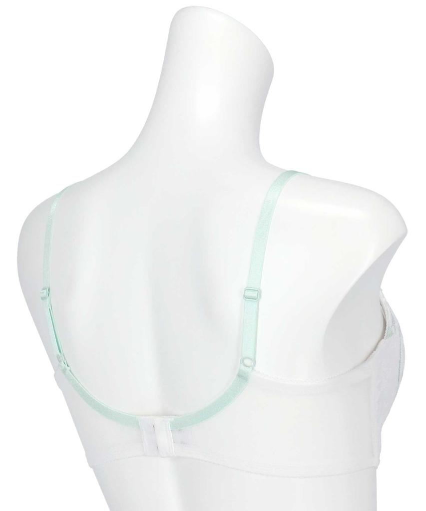 Bra with slimming silhouette and high side keeps bust pushed fits up to G large size Brush Bra BYK304 White E75 [Amphi/Wacoal] design, together, cup,