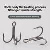 High Carbon Steel Treble Hooks 50Pcs Sharp Round Bend Strong Fish Hook Kit Split Rings for Lure Fishing