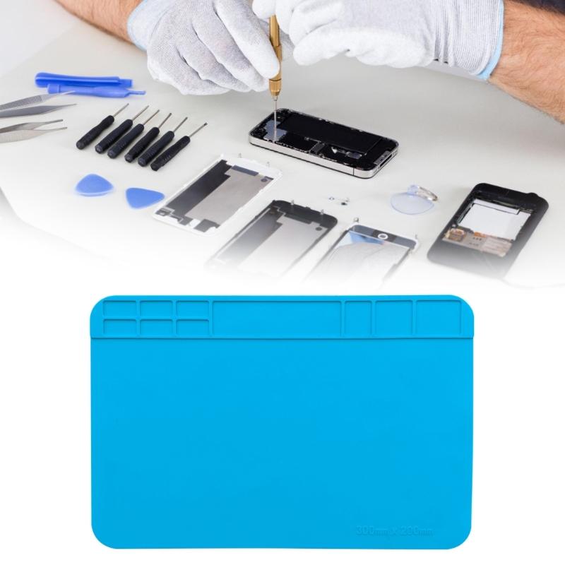 Hitzebeständige 500℃ Silikon-Lötmatte, Große Antistatische Magnetische Elektronikreparatur-Arbeitsmatte Lötstation
