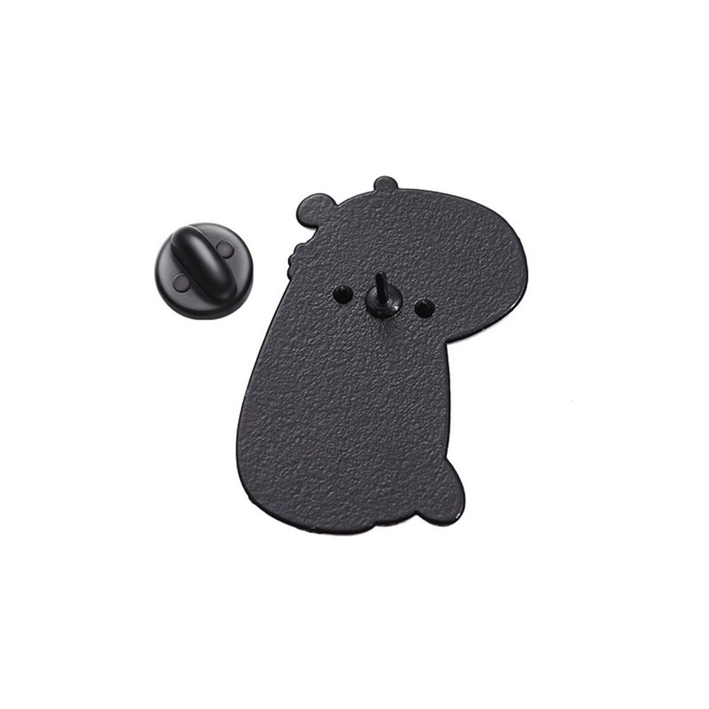 1 Pair Capybara Shaped Brooch Pin Handmade Lapel Badge Fashionable Alloy Animal Themed Jewelry for Clothing Accessory