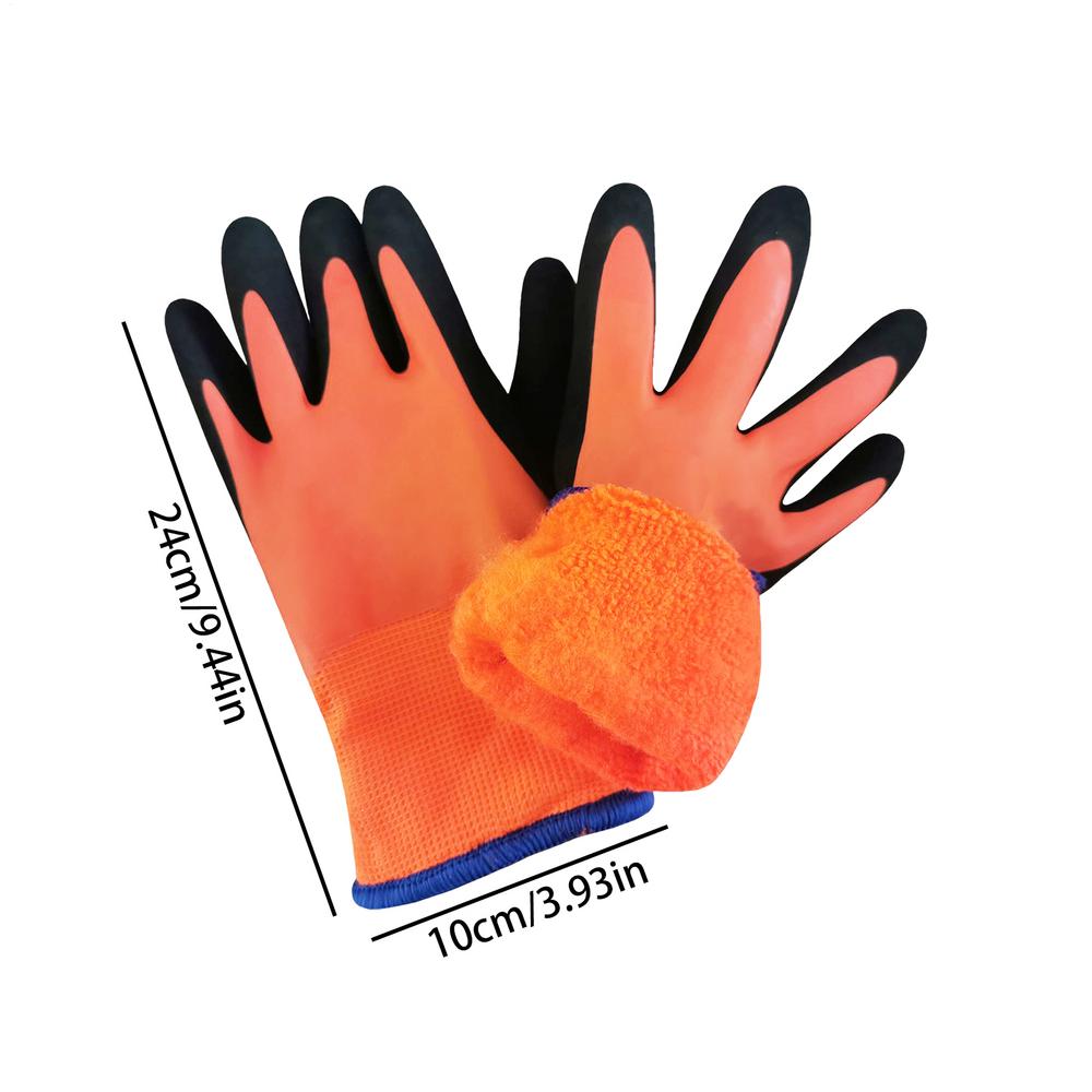 

Thermal Lined Winter Work Gloves Waterproof Anti-freeze Low Temperature Fishing Gloves Cold Resistant Safety Gloves помаранчевий