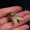 Retro Brass Fly Insect Ornament Miniature Statue Vintage Craft Tea Pet Insects Animal Figurine Home Desktop Decoration