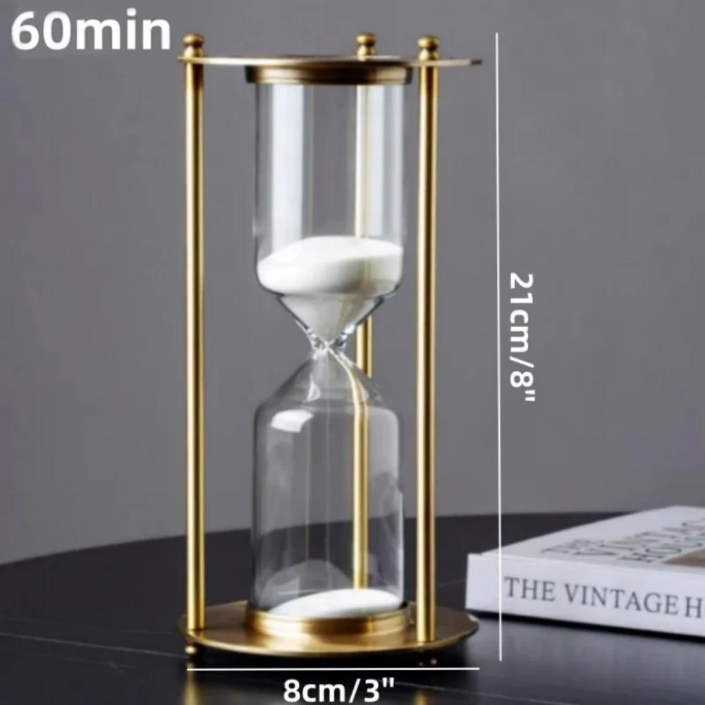 5/10/15/30/60 Minutes Retro Metal Hourglass Creative Kid's Toothbrush Timer Glass Sand Clock Living Room Desktop Office Decor