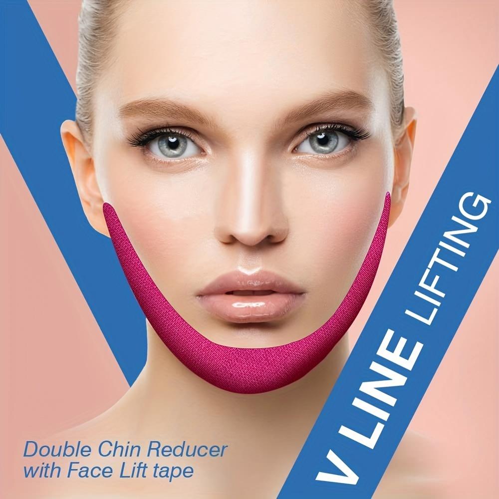 Elastic Face Lift Tape Instantly Lifts Sagging Jowls, Neck Skin & Double Chin for a Defined V Jawline, Reusable-0.98*196.85 Inch