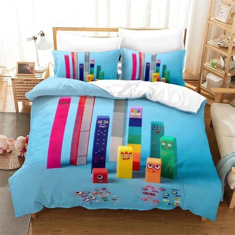 Fashion 3D Print Cartoon Number-Blocks Bedding Set Double Twin King Duvet Cover Comforter Pillowcase Boys Girls Adults Bedroom