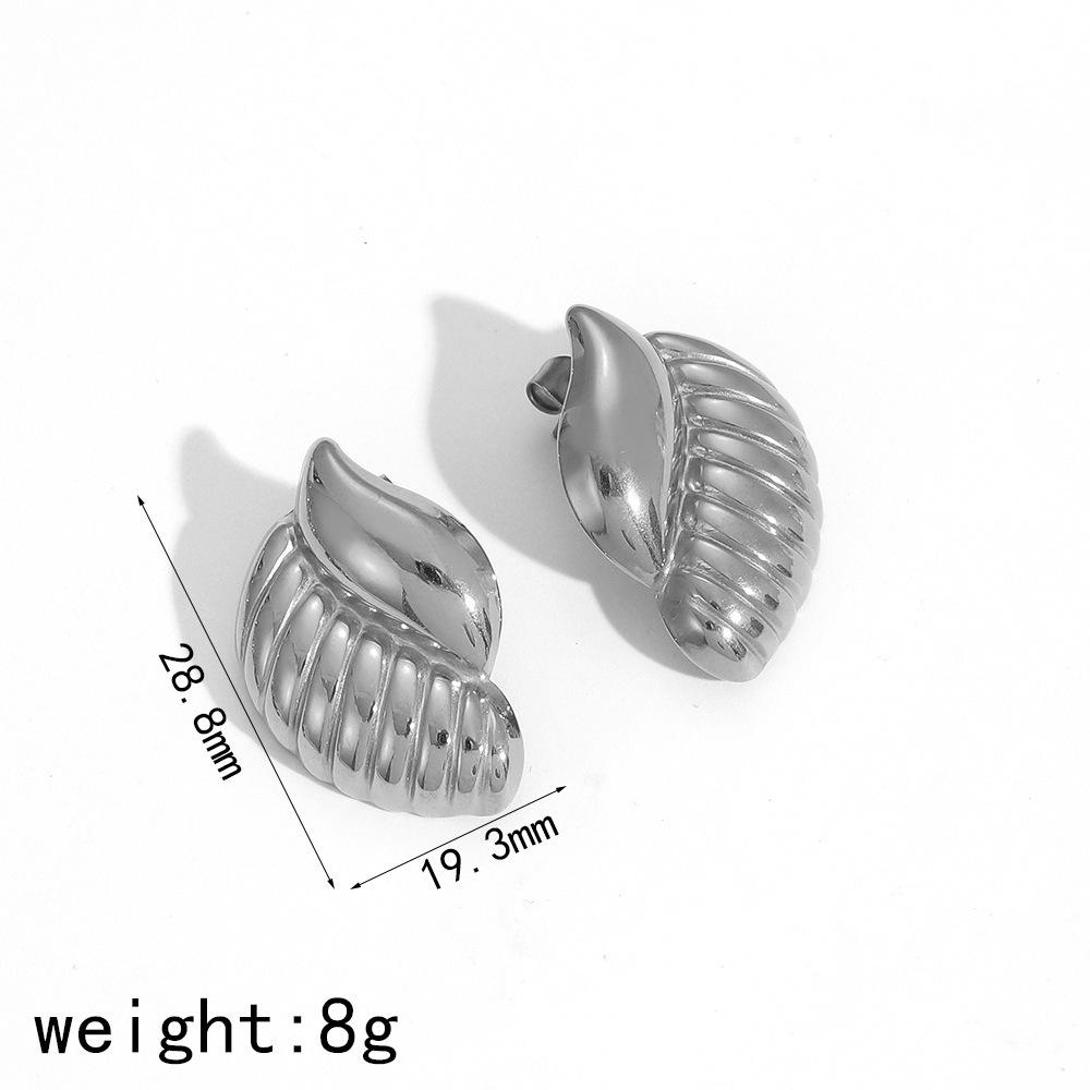 

Серьги-гвоздики из холодной нержавеющей стали со спиральной волной, серьги-гвоздики из титановой стали с каплей воды, модные серьги из золота 18 карат 18k gold