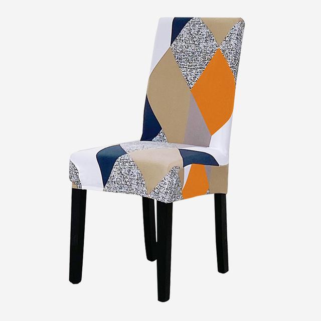 Geometry Chair Furniture Cover Dining Elastic Chair Covers Spandex Fabric Elasticized Elastic Office Chair Case Anti -Dirty Removable 1pc