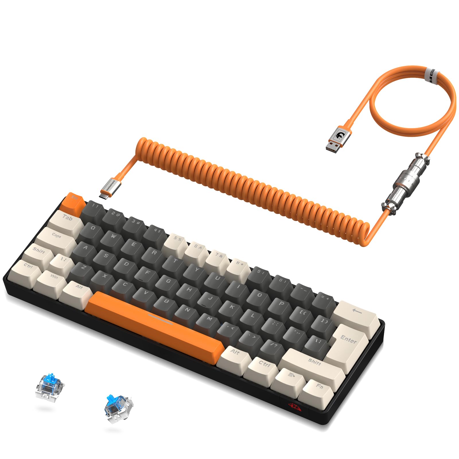 

ZIYOULANG T60 Gaming Mechanical Blue Compact Wired 62 Color 19 64 Color Rainbow Full Key English Injection Molding Key Metal Aviation Connector