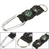 3 In 1 Camping Climbing Hiking Carabiner Keychain Compass Thermometer Key Ring