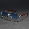 Mode Retro Quadratische Metallschattierungen Damen Originalmarkendesign Fahrsonnenbrille Neu Doppelbrücke Pilotensonnenbrille