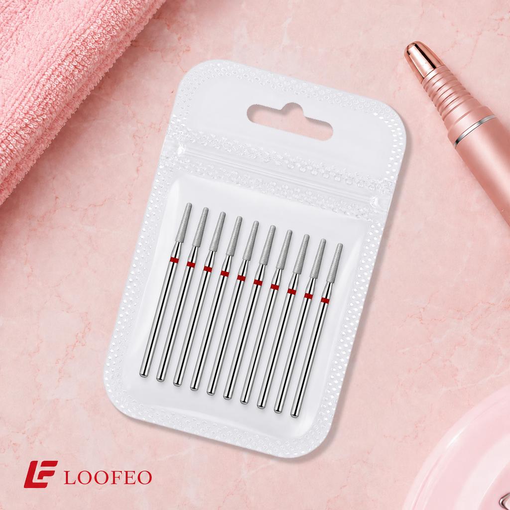 Rounded Top Cone Bit Diamond Nail Drill Bit Set 10PCS Nail Milling Cutters for Cuticle Cleaning Nail Edge Shaping Nail Prep Filing Nail File Bit Sets