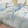 Ultra-soft Pure Cotton Four-piece Set Solid Color Soft and Comfortable Embroidered Four-piece Set Cartoon Skin-friendly Breathable Bedding