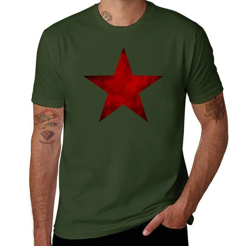 Red Star of the Winter Soldier T-Shirt oversizeds vintage clothes quick drying korean fashion cotton t-shirt