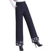 Thickened Fleece Cotton Pants Straight-leg Pants Women's Winter Pants Retro Disc Buckle Cold-proof Warm Cotton Pants