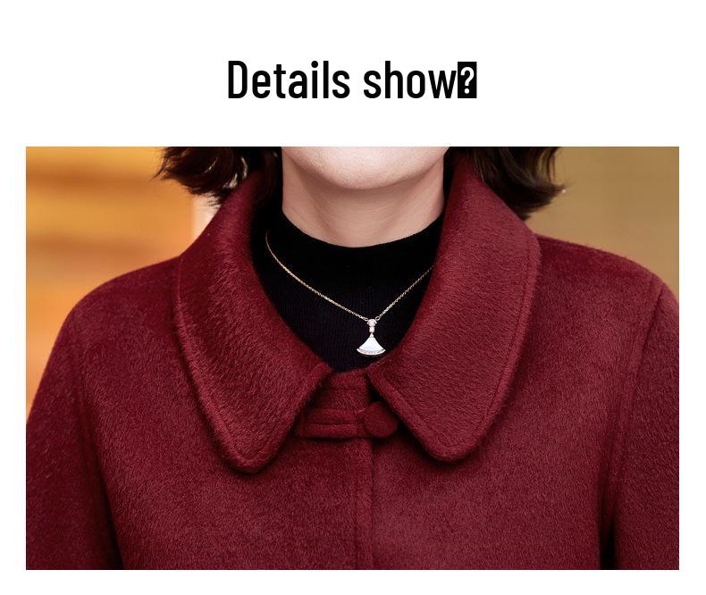 New Autumn/Winter Stylish Double-Sided Wool Coat for Middle-Aged Women - Slim Fit, Short, Age-Reducing, Versatile.