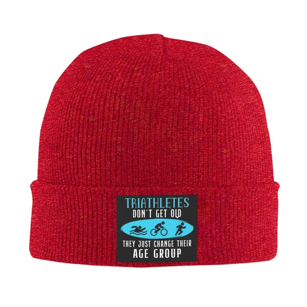 Triathlon Swimming Cycling Running Warm Knitted Cap Fashion Bonnet Hat Autumn Winter Outdoor Beanies Hats for Unisex Womenx Adult