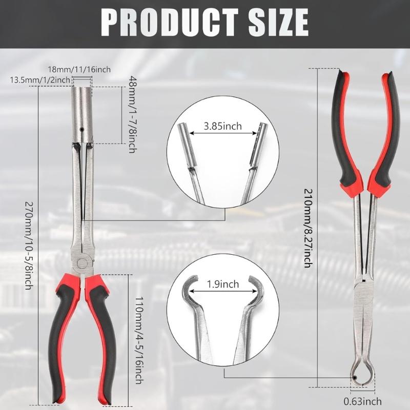 2Pcs Automotive Spark Plugs Tool Set Extended Reach Design Nonslip Handle For Precise Removal In Compact Engine Areas