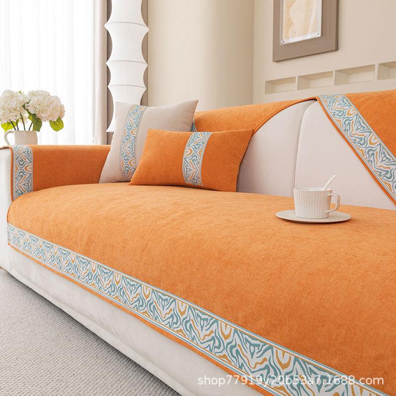 Four Season Universal Chenille Sofa Cushion Anti Slip Jacquard Widening Edge Wrapping Sofa Towel Decoration Liv Room Sofa Cover