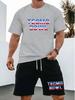 2026 Zomer Heren T-shirt Shorts 2-delige Set Grote Maten Heren Sport Shorts met Trekkoord Met Zak Sneldrogend T-shirt Pak