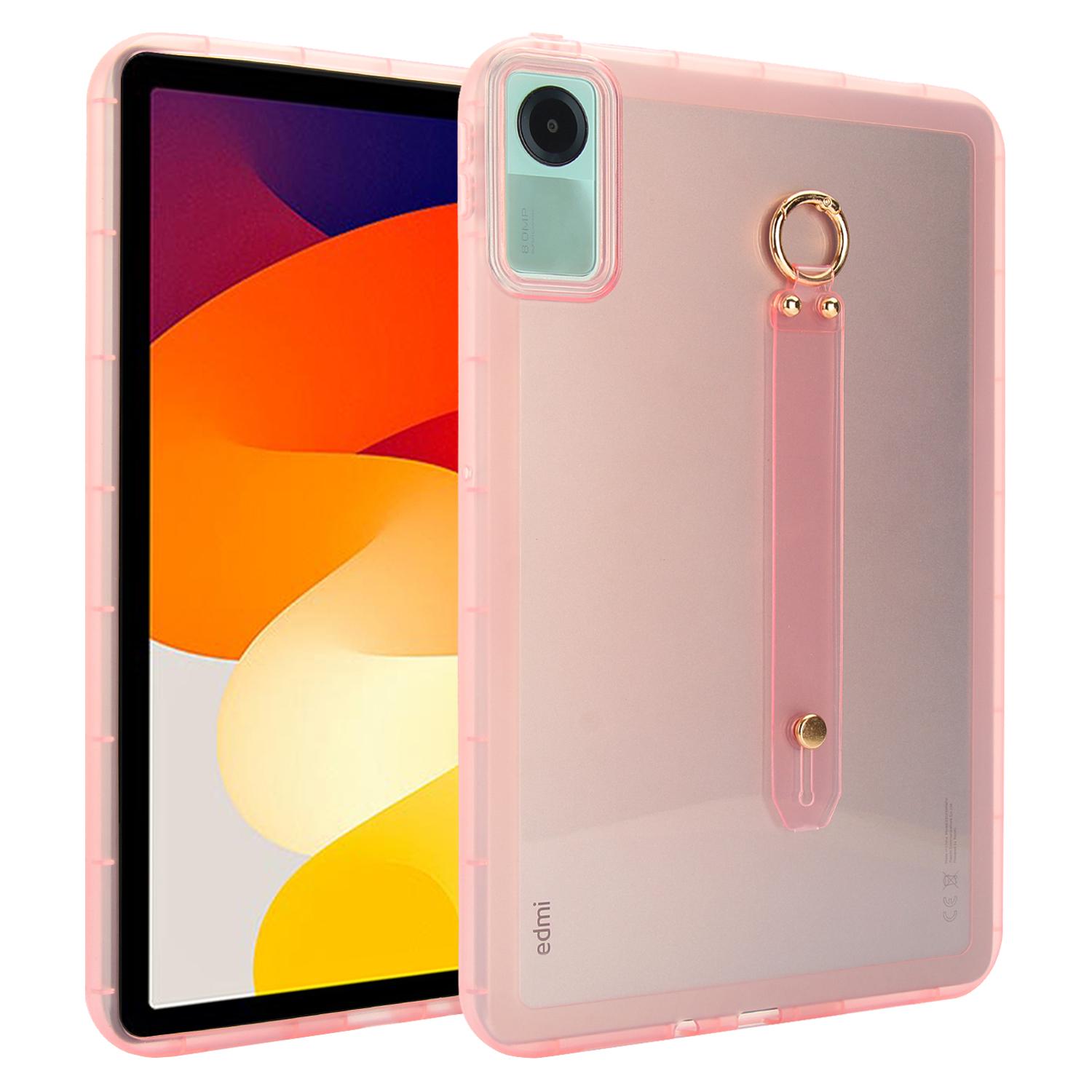 

For Xiaomi Redmi Pad SE Case Shockproof TPU Tablet Cover with Wristband Pink