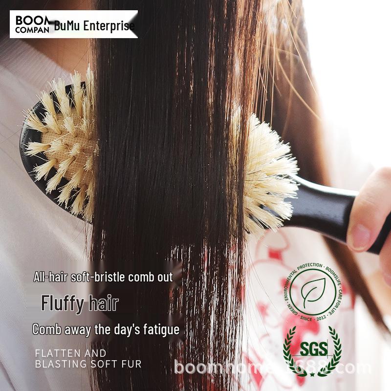 

Beech & Red Oak Wood Detangling Air Cushion Comb, Large Board Hair Styling Tool, Scalp Massage, In Stock Medium Full Bristle Comb