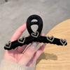 Black Flocking Peach Heart Delicate Grab Clip Shark Clip  Ladies Girls Fashion Hair Accessories