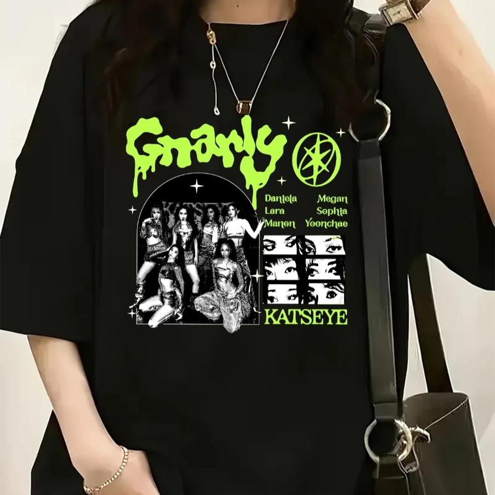 

2026 Global Group KATSEYE Gnarly Themed Graphic T-Shirt Unisex Casual Round Neck Short Sleeve Top Soft Loose Fit L