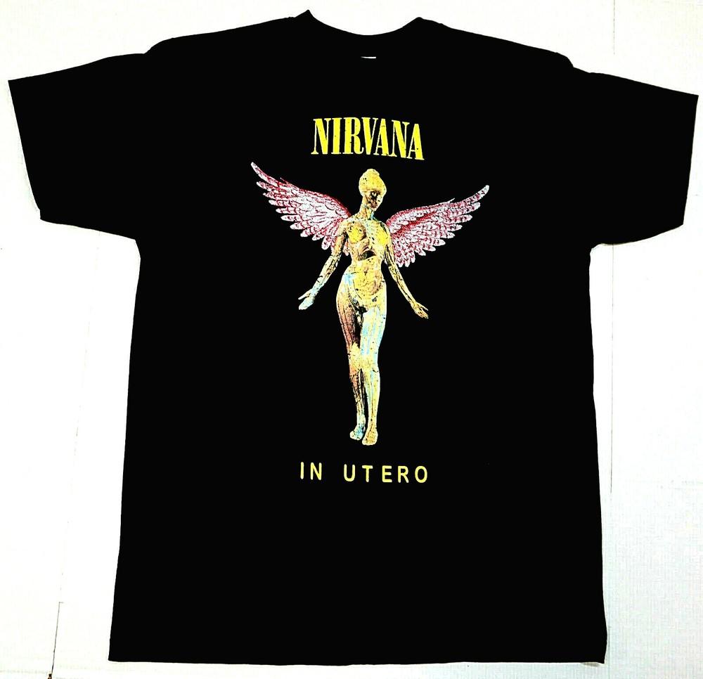 

NIRVANA T-shirt Grunge Rock Kurt Cobain IN UTERO Tee Men s 100% Cotton New Unisex T-Shirt M