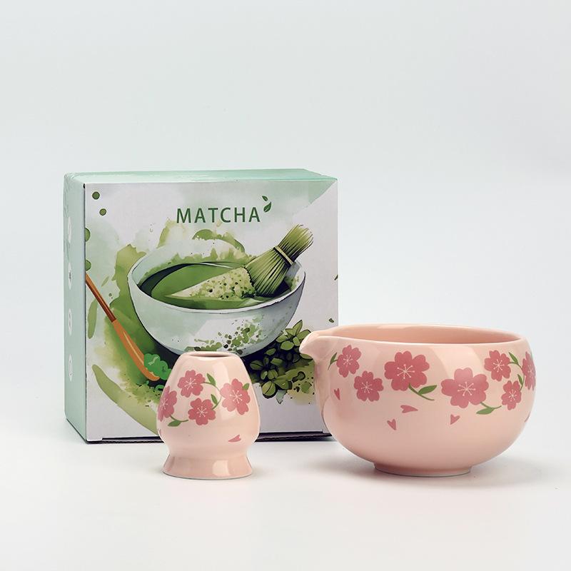 

Sakura Matcha Kit 2-7pc Matcha Set Pink Ceramic Matcha Bowl Bamboo Whisk Japanese Tea Ceremony Beginner Friendly Matcha Gift Box