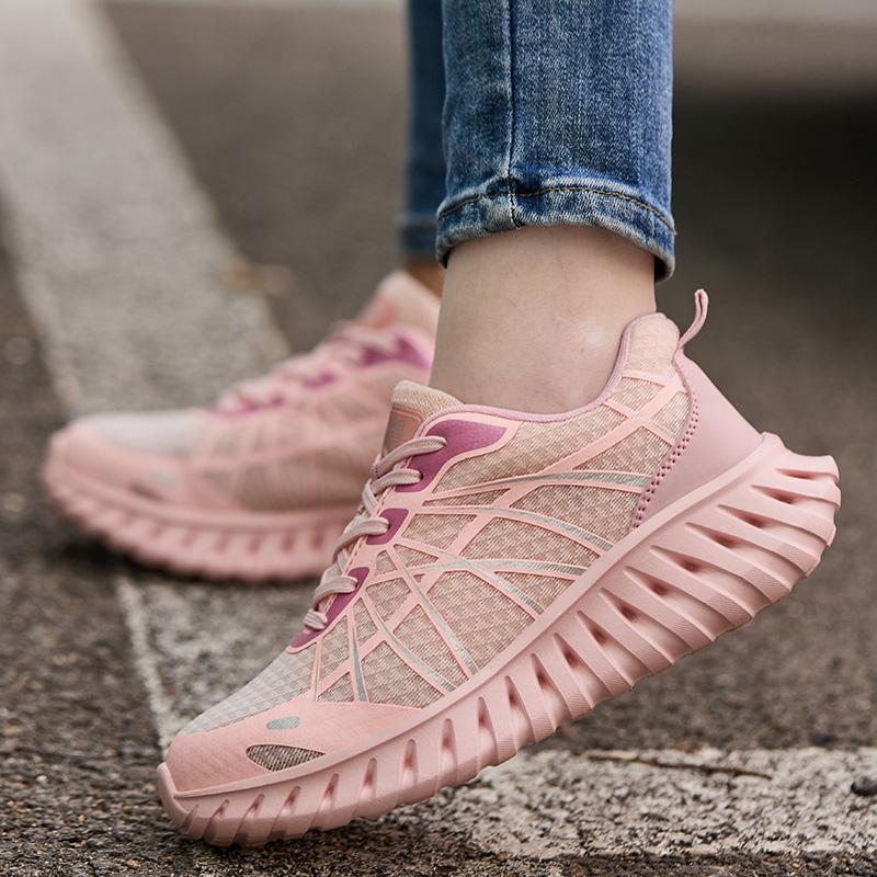 Pink Women'S Work Safety Shoes Anti-Smash Anti Puncture Work Sneakers Steel Toe Shoes Lightweight Comfort Protection Shoes New