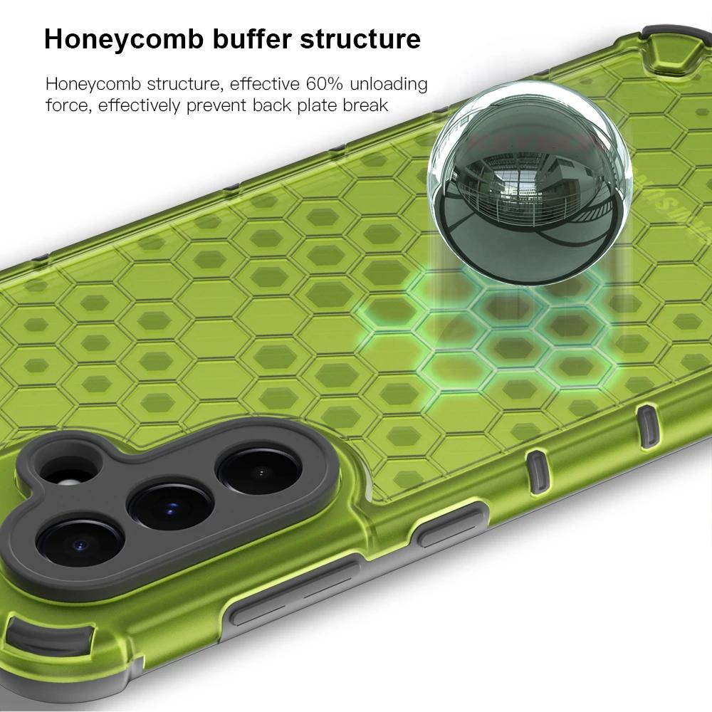 Transparente Waben-Stoßfeste Rüstungshülle Für Samsung A57/37/27/17/07 A56/36/26/16/06 A55/35/25/15/05S Silikon+PC Handyhülle