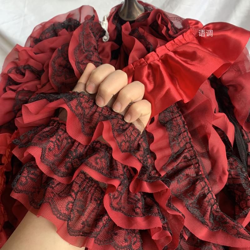3-layer Lace Ruffle Trim 13cm Wide Mesh Fabric Lace for Lolita Dress Curtain Doll Clothes Sewing Deocr Accessories 3/5/10Meter