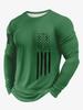 Trendy Graphic Wolf Print Long Sleeve T-Shirt, Street Style Casual Wear