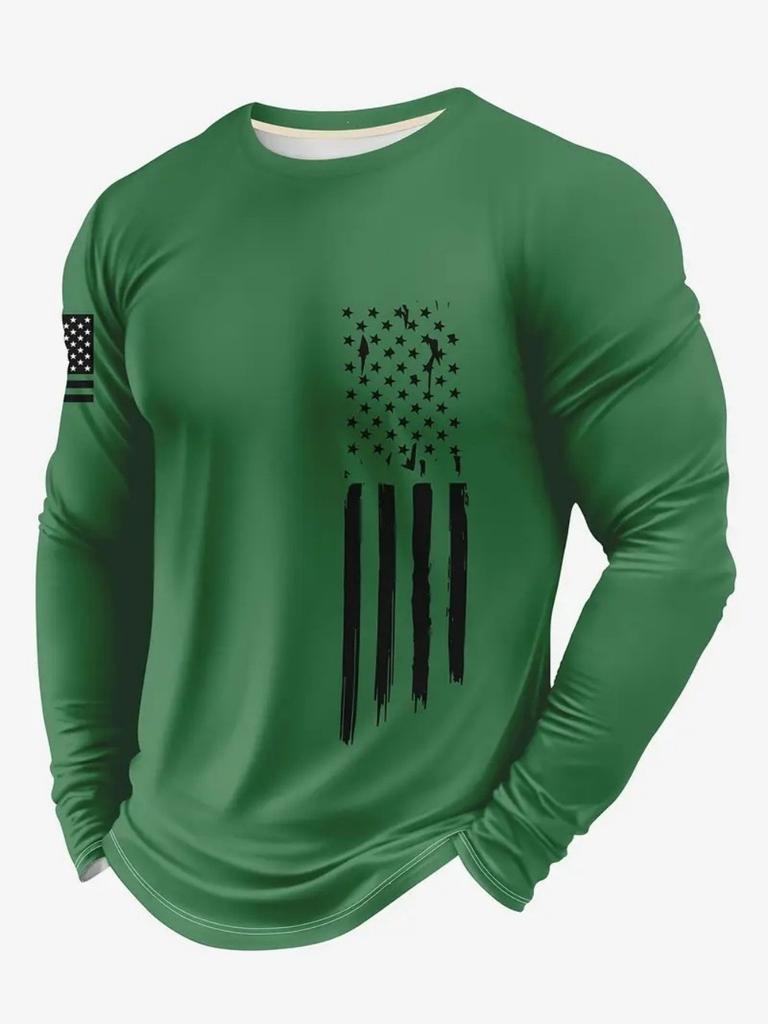 Trendy Graphic Wolf Print Long Sleeve T-Shirt, Street Style Casual Wear