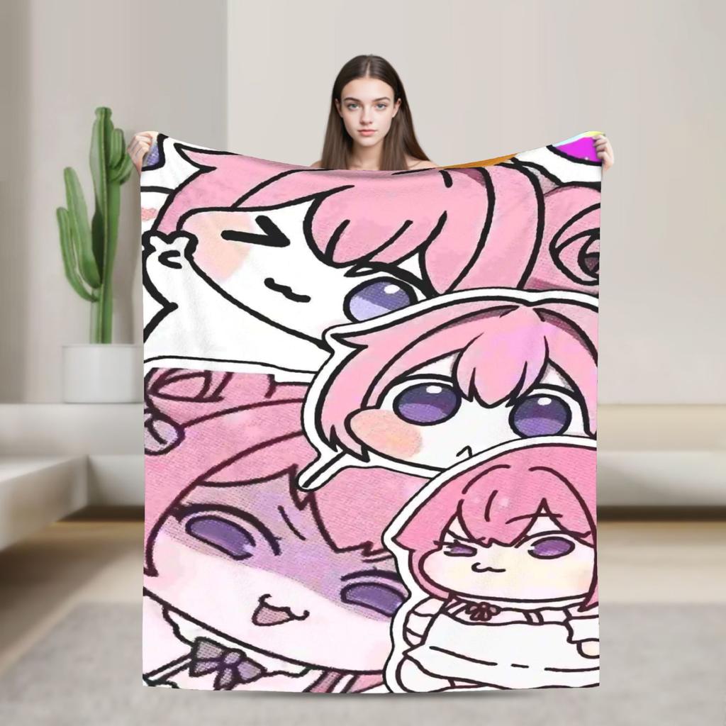 Cute Fanart N-Nikke DORO Flannel Blanket Winter  Soft Warm Throw Blanket for Girls Boys Living Room Graphic Bedspread Bed Cover