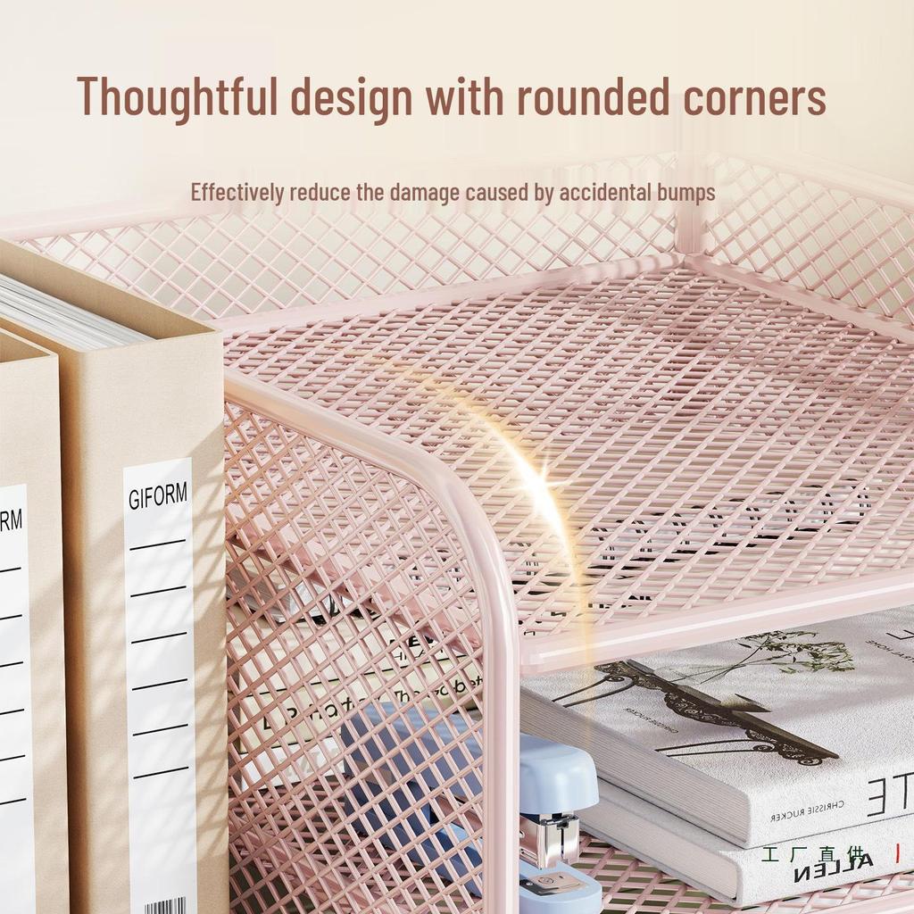 Desktop Metal File Organizer: Office Supplies Storage Rack and Data Archive Solution