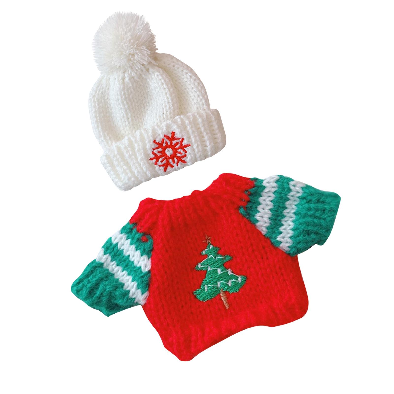 

Комплект одежды для кукол 17 см, аксессуары для кукол, топ с сердечками, шарф, шапка, без кукол One Size