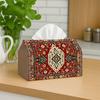 1pc, 2d Flat Printing, Persian Tribal Style Tissue Box- A Circular-patterned Tissue Storage Box, Suitable for Use In Cars, Kitchens, Restaurants, Home