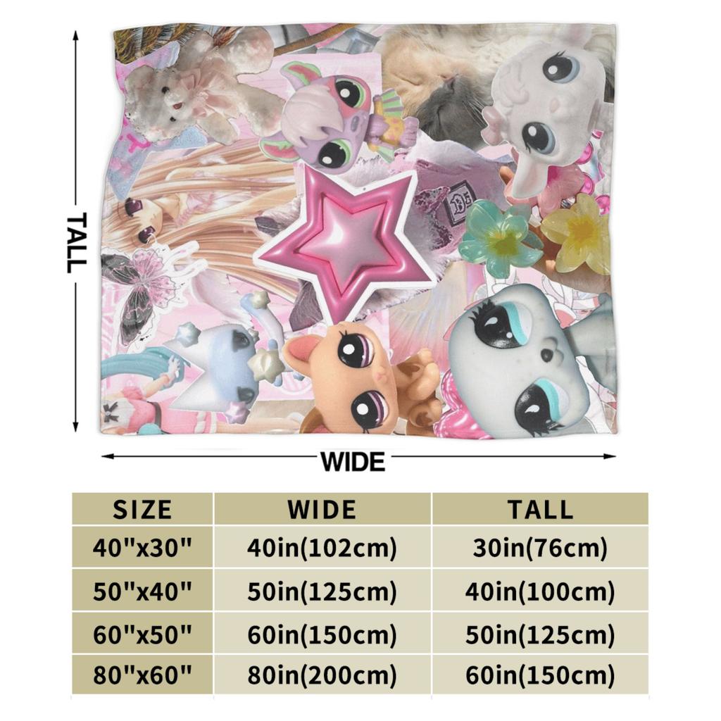 Littlest Pet Shop Warm Soft Blanket Children Plush Bedding Throws Street Trend Couch Chair Flannel Bedspread Sofa Bed Cover