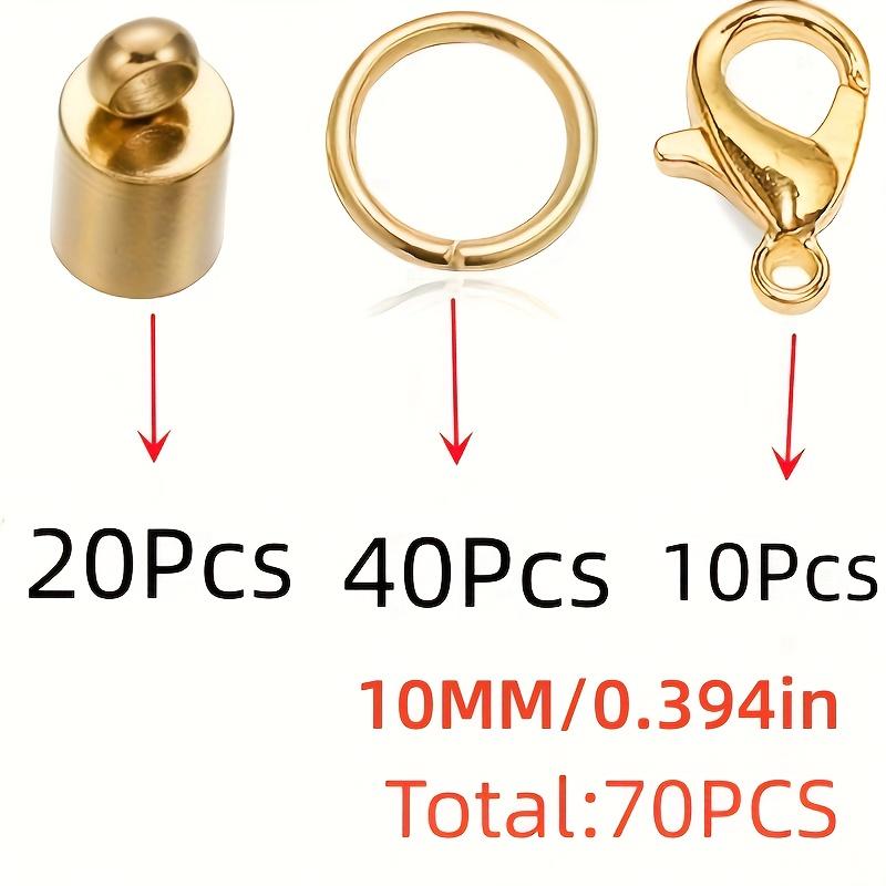 70 Pièces/Lot 3 4 5 6 8 9 10mm Fermoirs Mousquetons Crochets Embouts à Sertir Connecteurs Pour Fournitures d'Apprêts de Fabrication de Bijoux