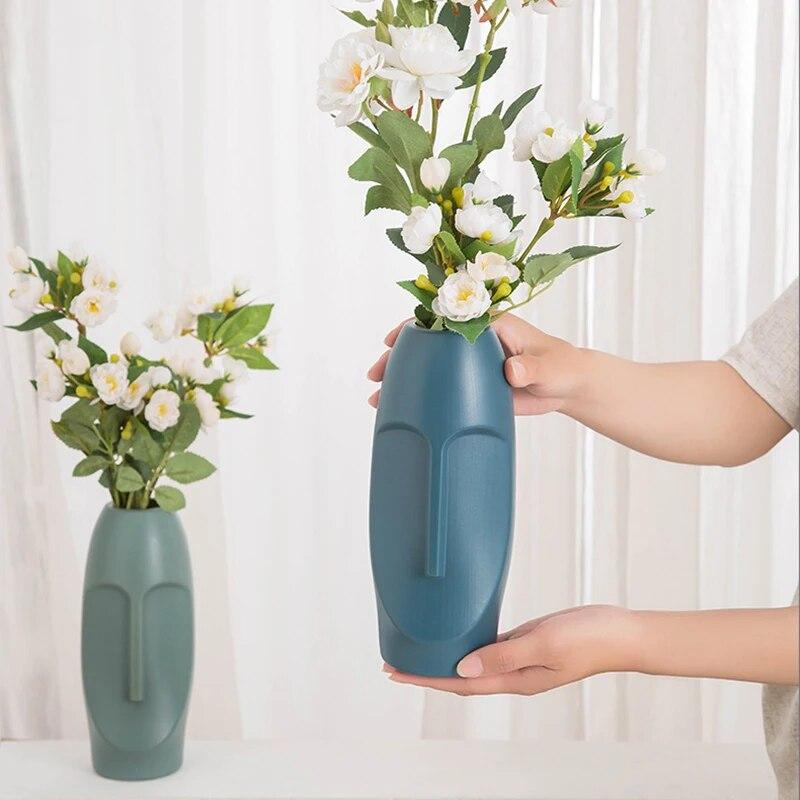 Kunststoff-Vase im europäischen Stil, Nachahmung von Keramik-Blumenvasen, Hochzeit, Hydrokultur-Pflanzendekoration, moderne Heimdekoration