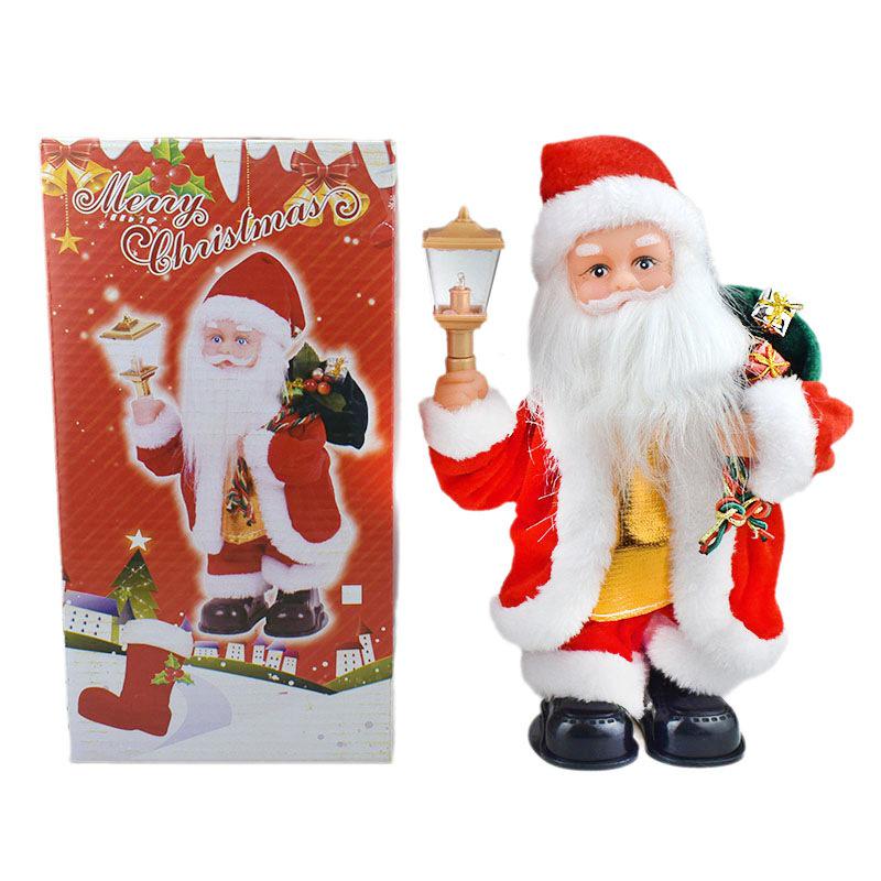Unikátní elektrický ruční palácový lampion s hrajícím Santa Clausem - Vánoční dárková dekorace
