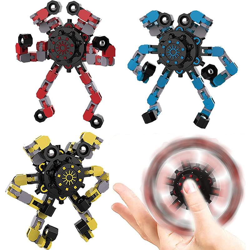 Trottola da Dito Giocattolo Catena Giocattolo Robot Robot Deformabile Fai da Te Robot Deformato Meccanico Spirale Twist Dito Decompressione Dito Bambini Adulti Pasqua