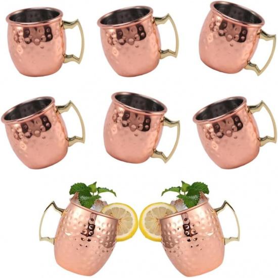 Mini 2-Ounce Stainless Steel Mug Espresso Mini Mugs Copper Plated Mugs 8 Pcs