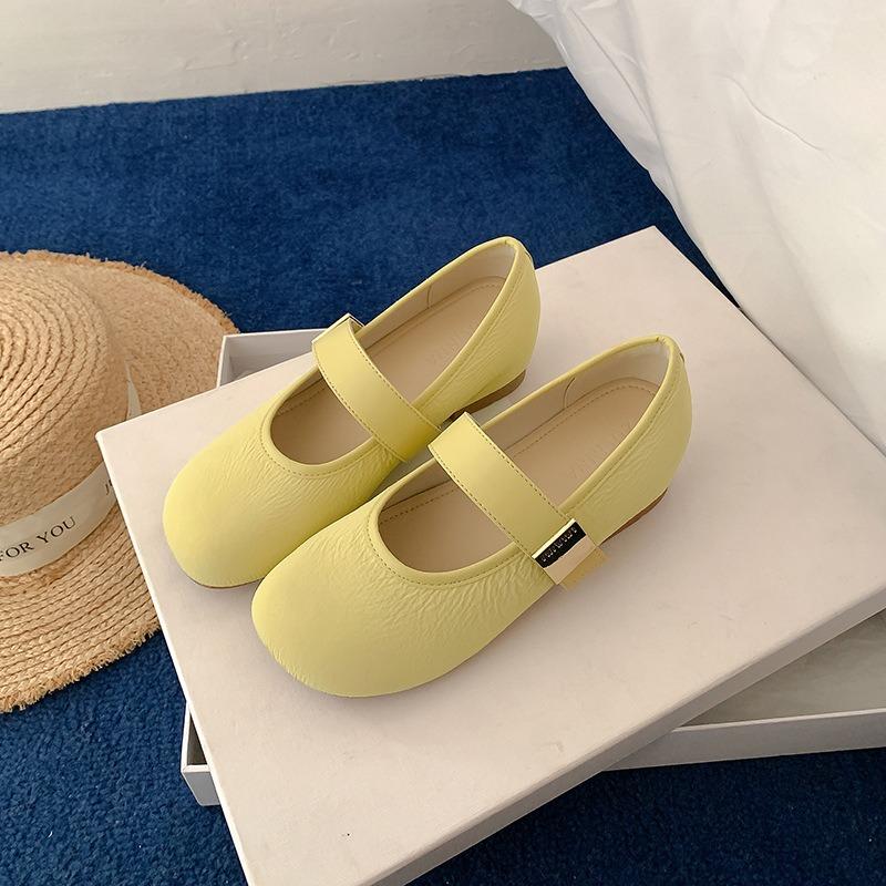 Women's Shoes 5 Inner Height Increase Soft Sole Mary Jane Shoes Round Head Word Belt Casual Single Shoes